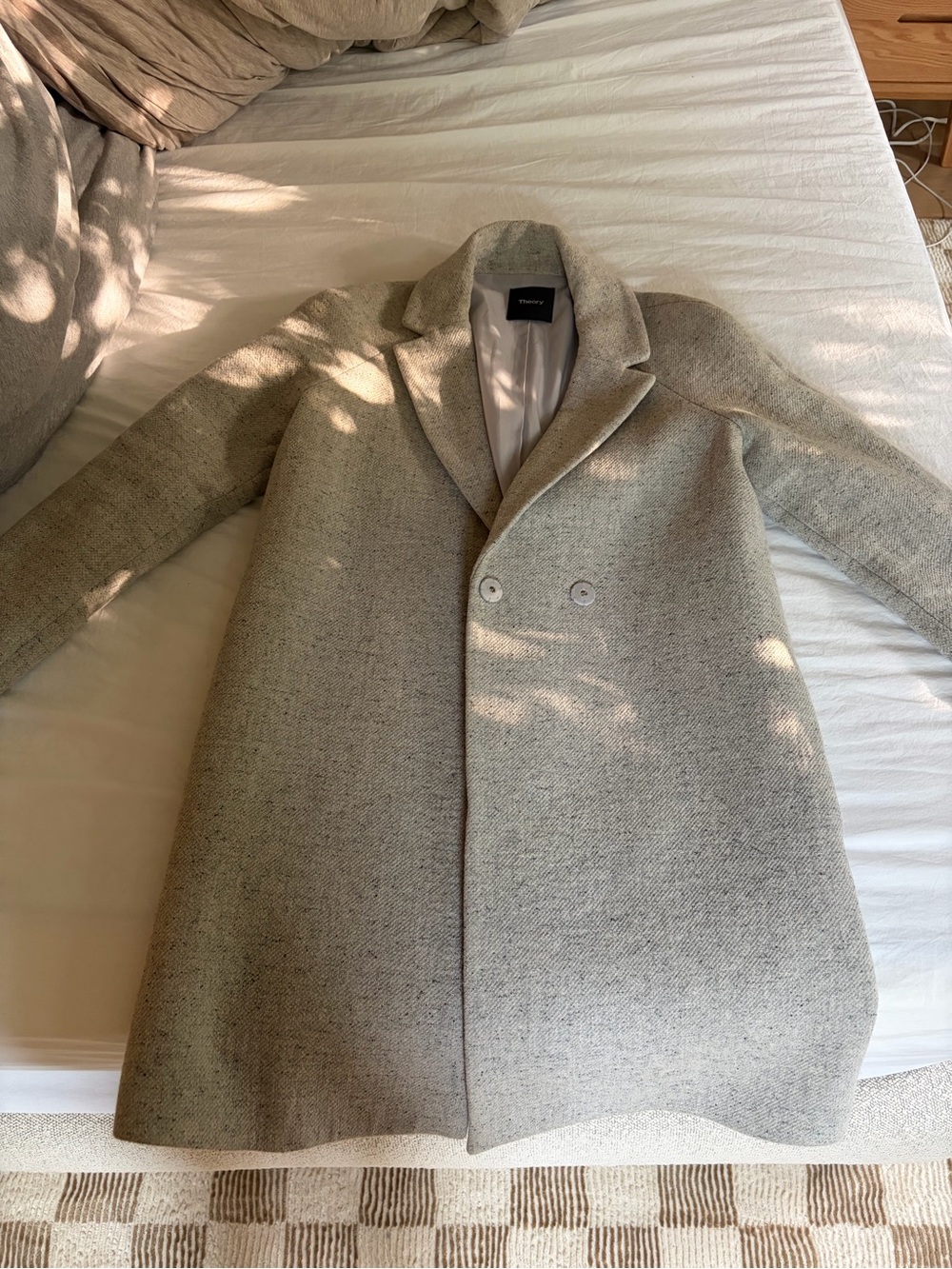 Theory speckled wool double-breasted coat